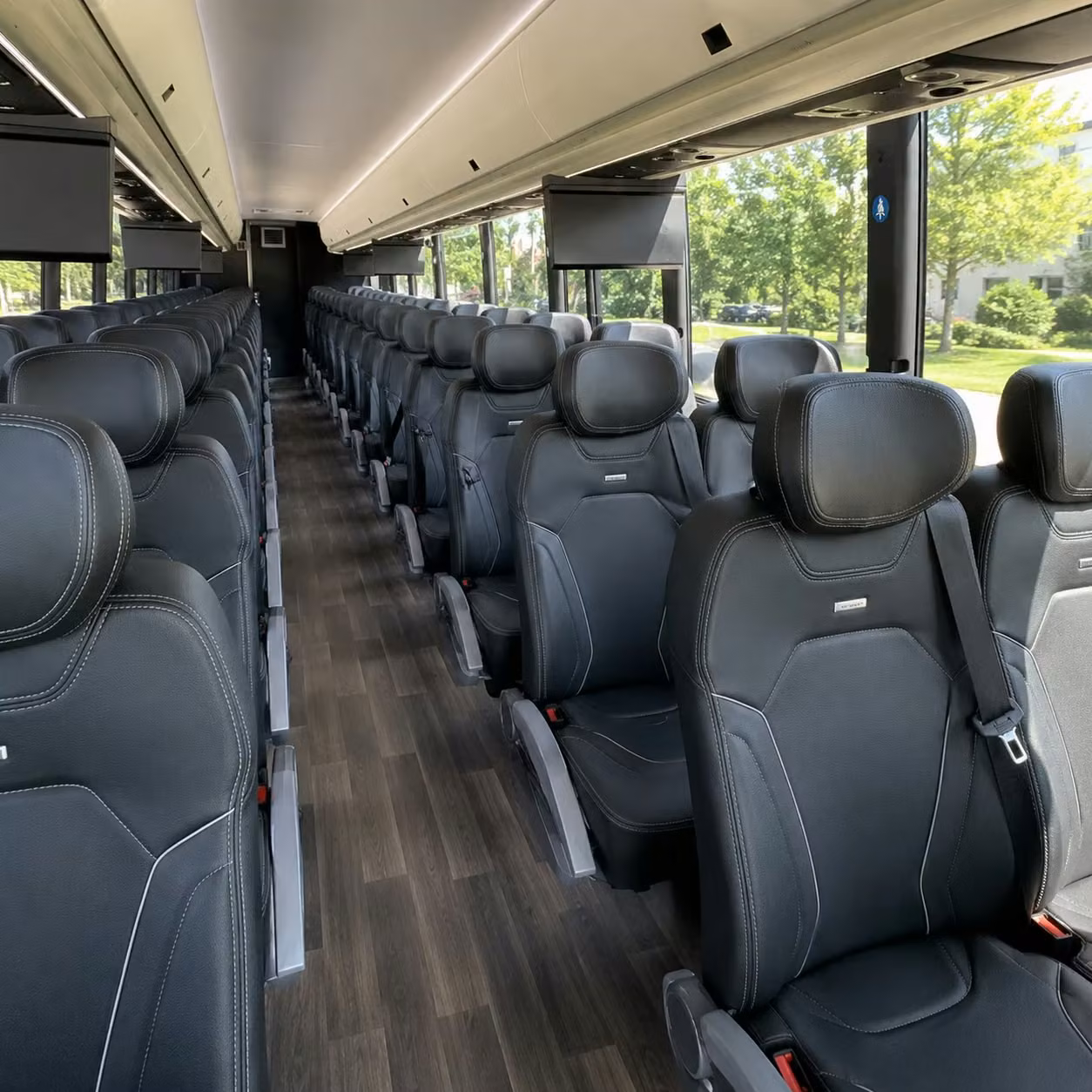 56 passenger charter bus inside