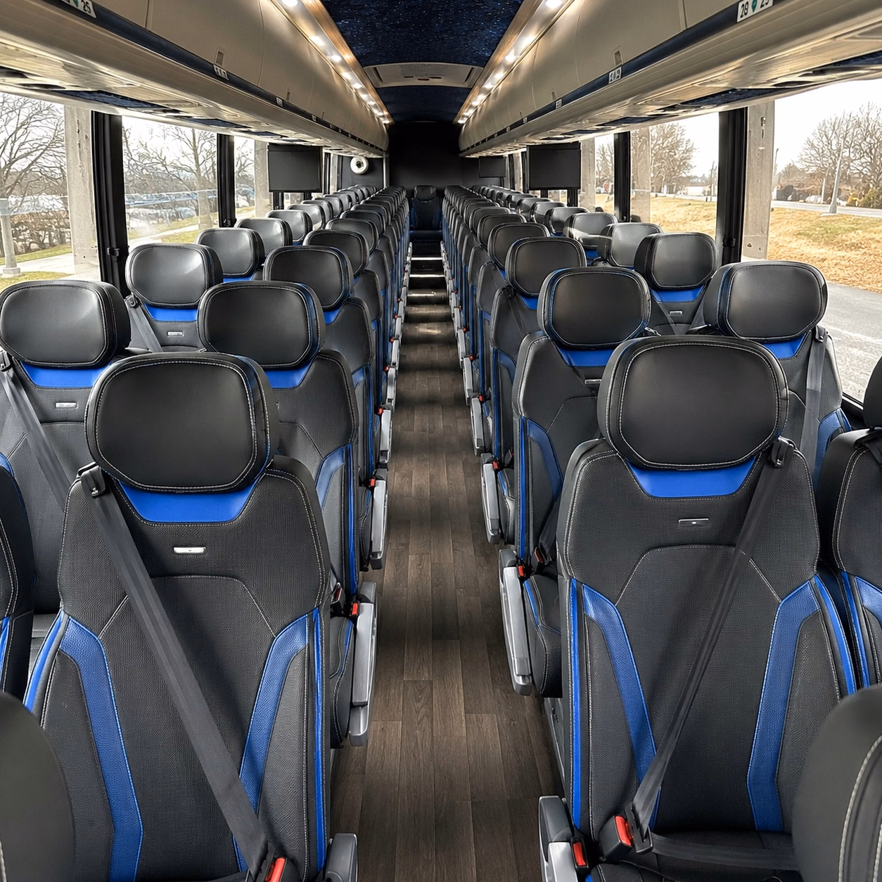 56 passenger charter bus interior